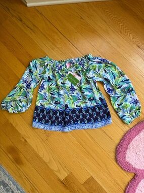 Lilly Pulitzer Floral Off-the-Shoulder Lou Lou Top